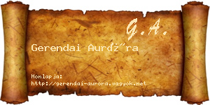 Gerendai Auróra névjegykártya